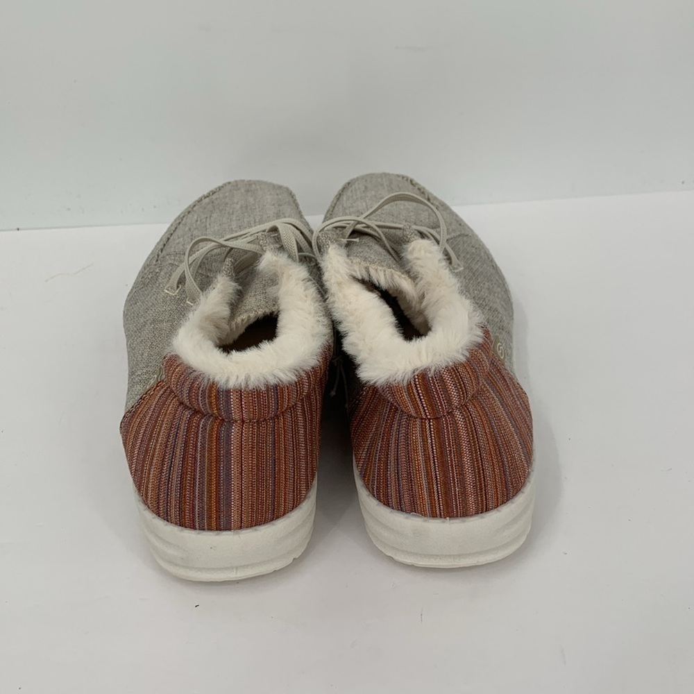 Magellan Outdoors Aztec Moccasin slipper shoe faux fur lined no tie lace new 9 - Picture 5 of 6